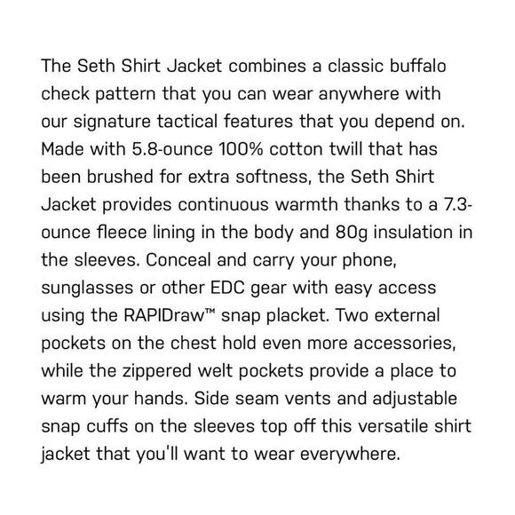 NWT 5.11 Seth Buffalo Plaid Snap Front Tactical Jacket XL - Picture 11 of 11